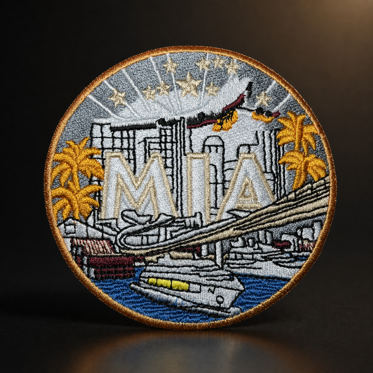 Display of stitched uniform insignias custom patches