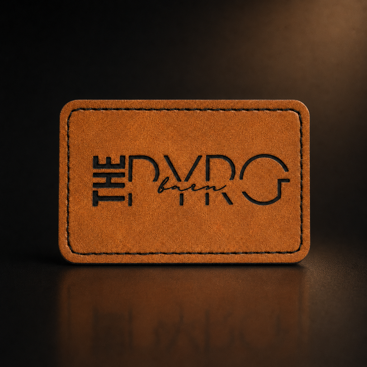 Engraved leather hat emblems custom patches