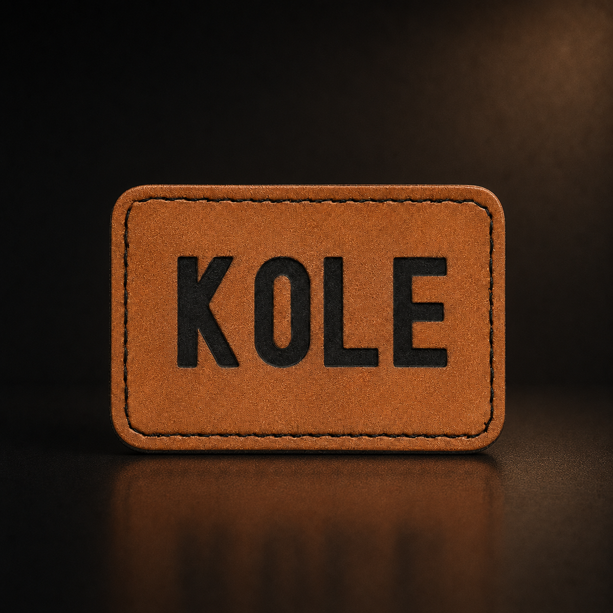 Stamped brand logo leather custom patches