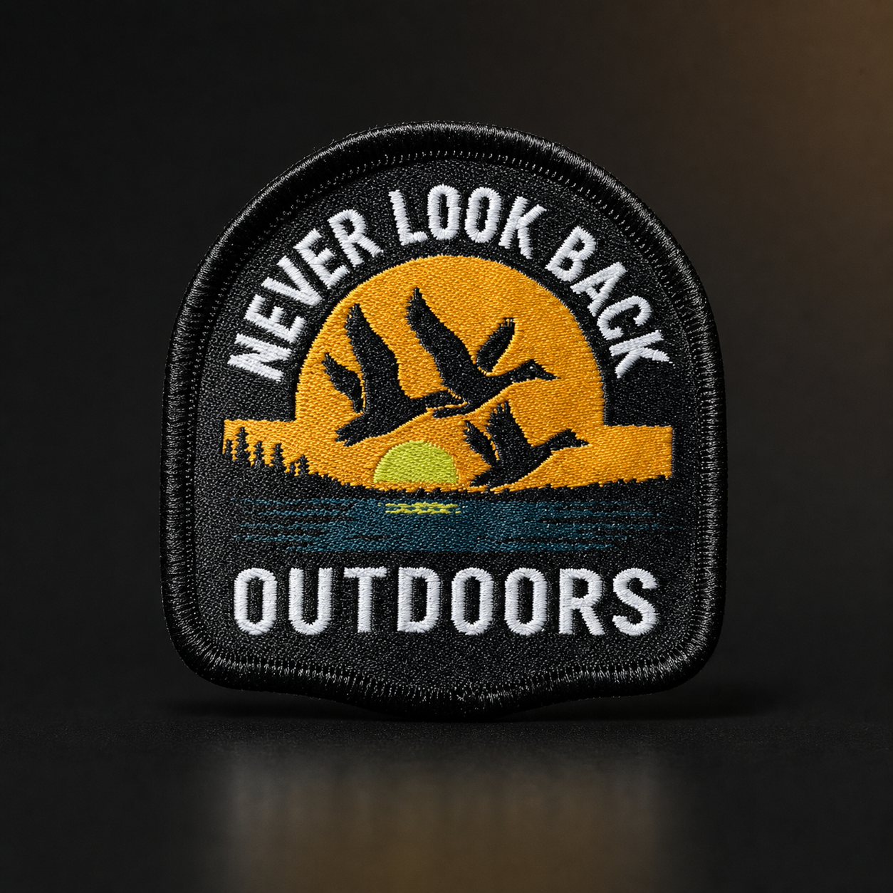 Fish detailed fabric label woven custom patches